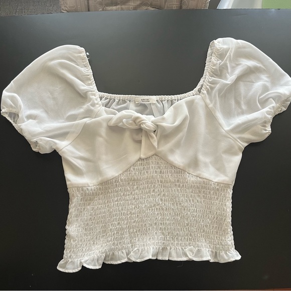 Smocked Waist with Front Tie Top - Picture 1 of 9